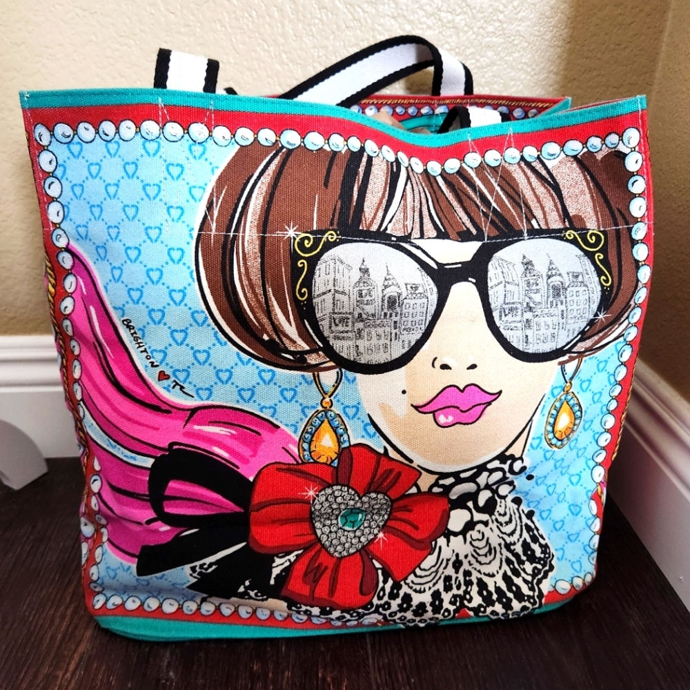 New NWT Brighton Canvas Sparkle and Shine Tote Bag